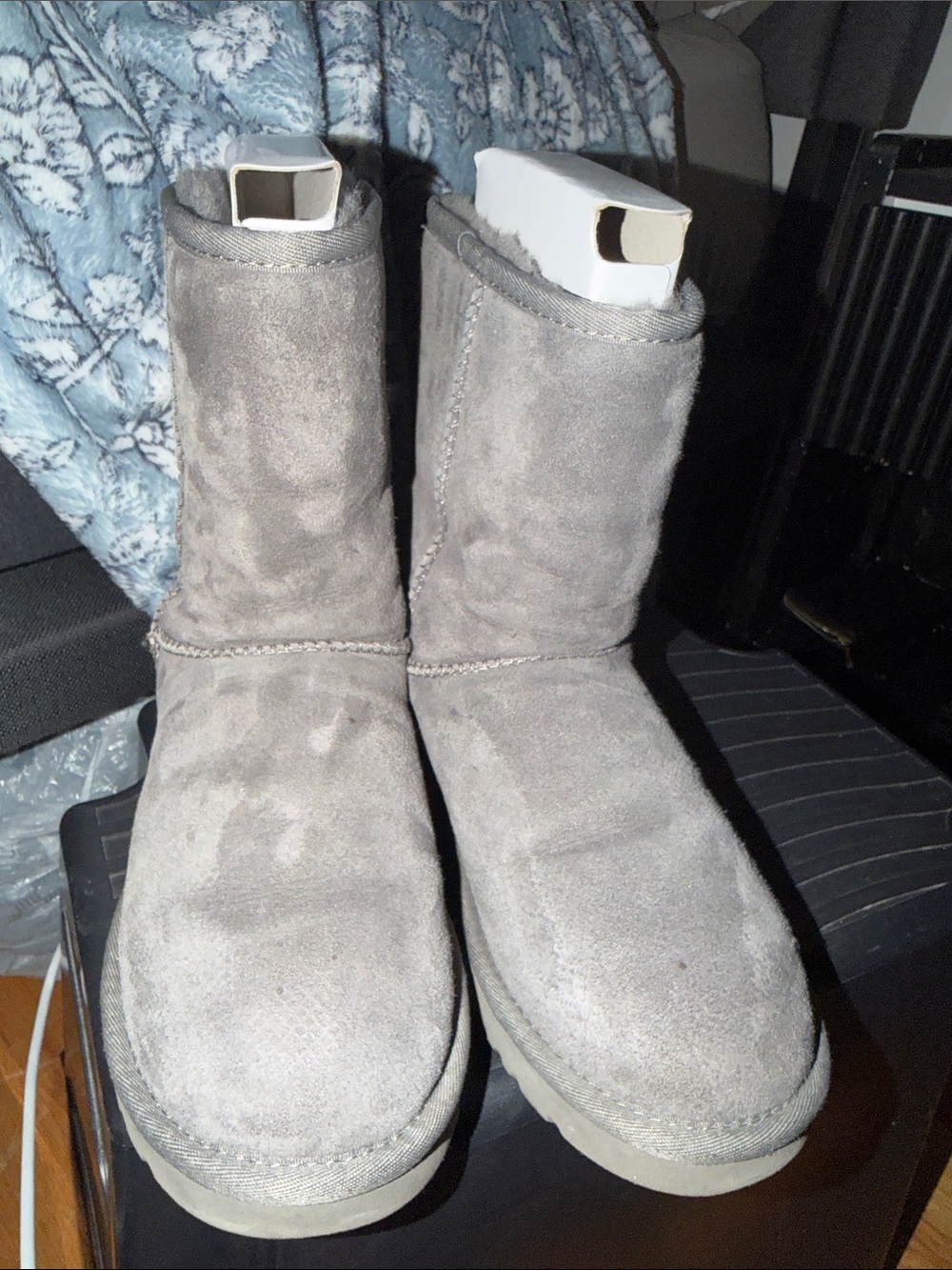 UGG Gray Suede Mid-Calf Boots